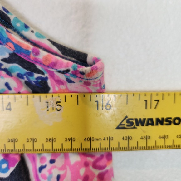 Lilly Pulitzer Pink Blue Floral Turtle Tiered Cotton Mini Sun Dress XS - Picture 8 of 8